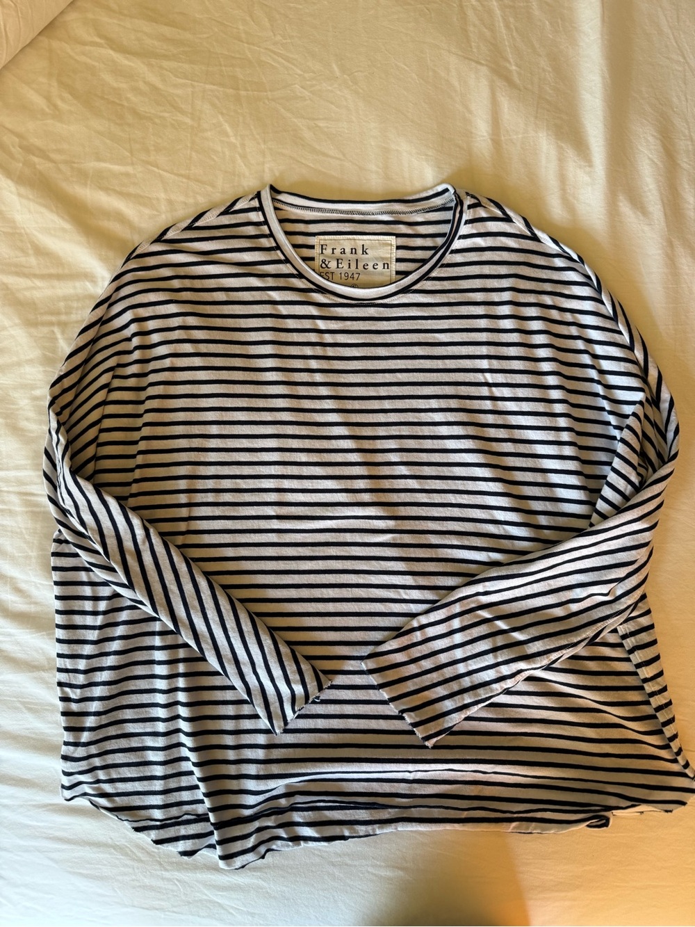Frank & Eileen Navy and White Striped Long-Sleeve Shirt